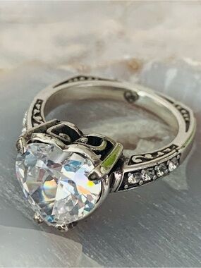 Brighton Heart-Cut CZ Crystal Ring Vintage